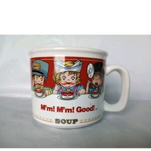 YouVintage 1993 Campbell's Soup Ceramic Mug Cup Westwood 14oz Boy Girl Mm G…